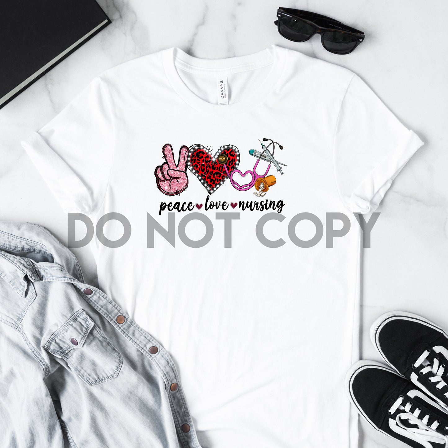 Peace Love Nursing Sublimation print