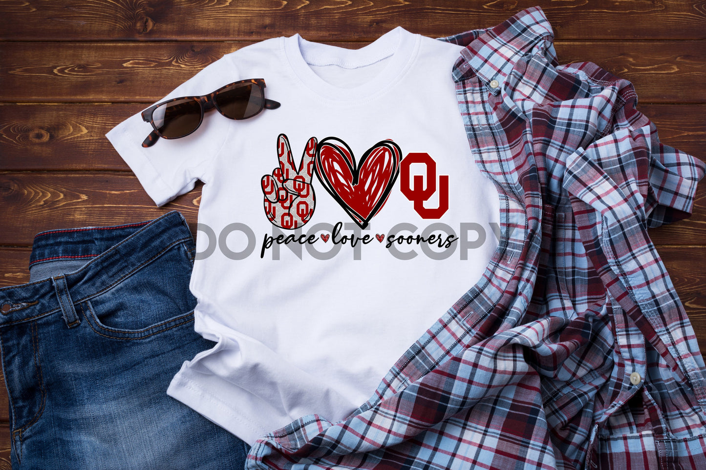 Peace Love Sooners Sublimation Print