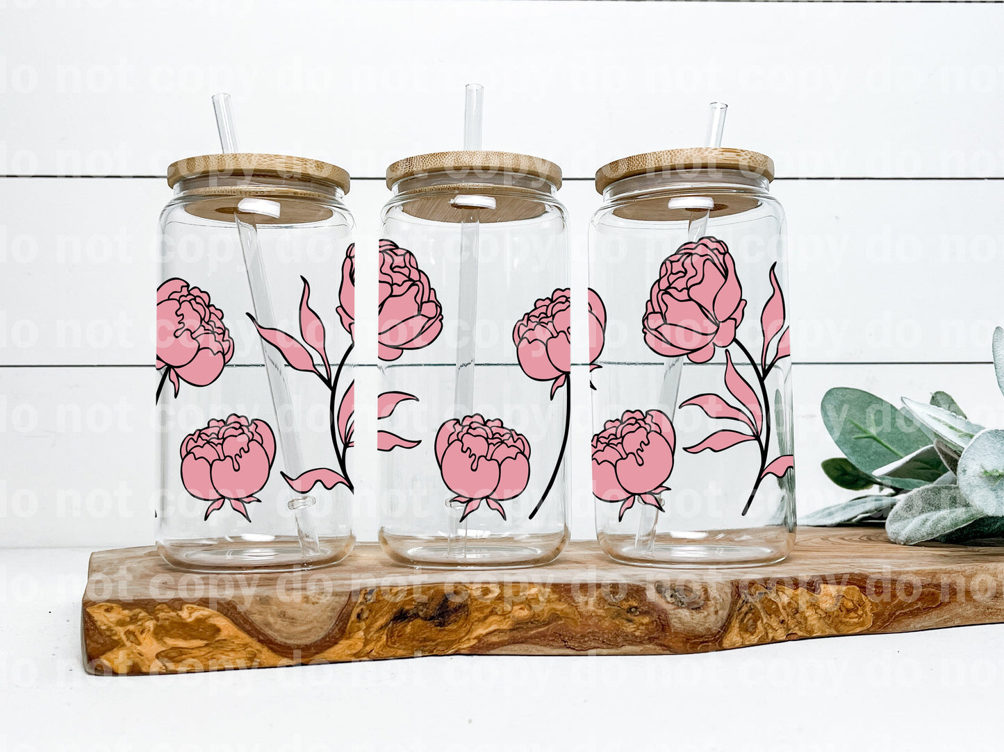 Pink Peonies 16oz Cup Wrap