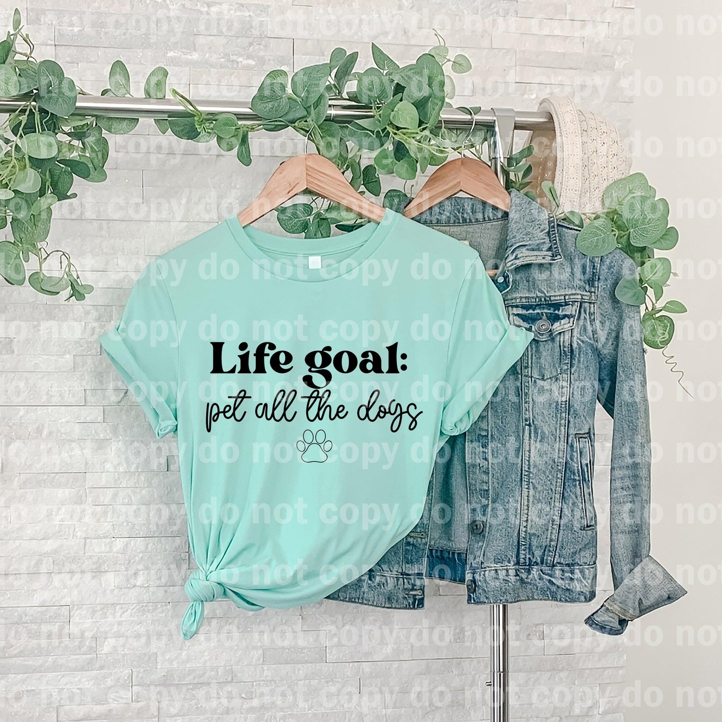 Life Goal Pet All The Dogs TINTA NEGRA transferencia de serigrafía de un color