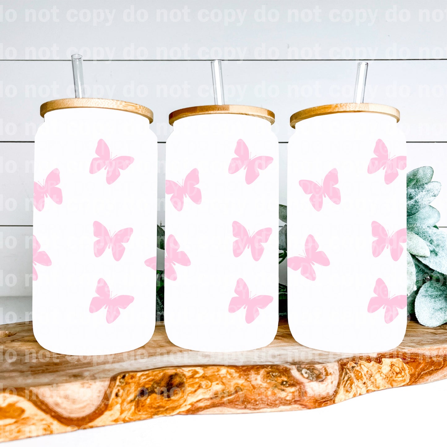 Pink Butterflies 16oz Cup Wrap
