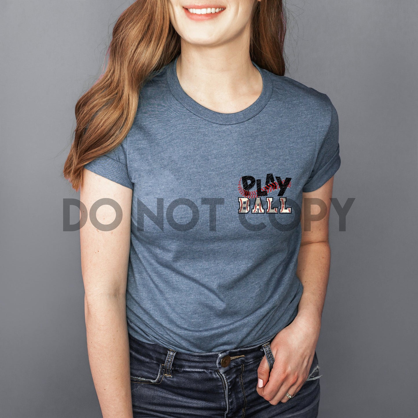 Play ball Baseball Pocket Size HIGH HEAT Full color Screen Print transfer