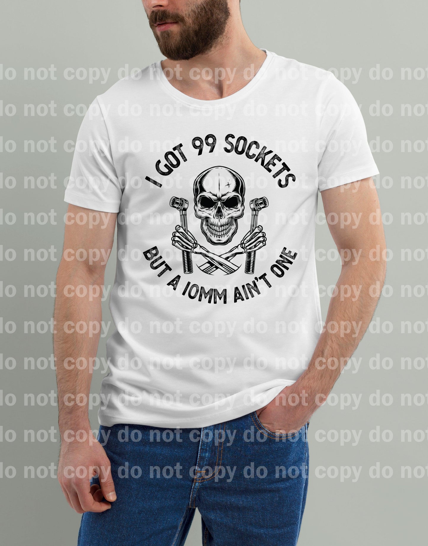 I Got 99 Sockets But A Iomm Ain't One Skull Black/White Dream Print or Sublimation Print