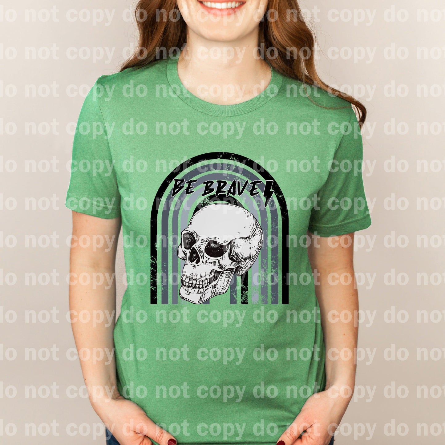 Be Brave Skull Rainbow Dream print transfer