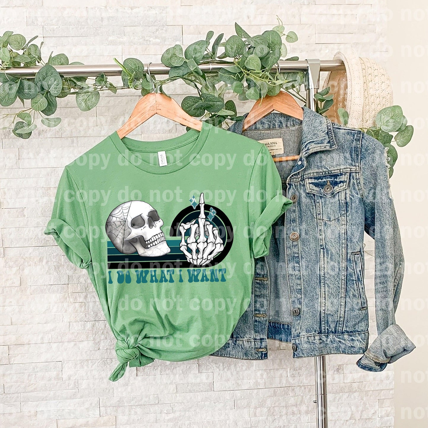 I Do What I Want Skull Dream print transfer