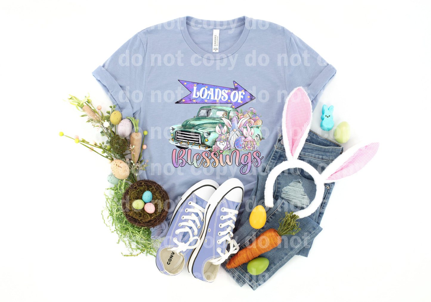 Loads Of Blessings Easter Gnome Car Dream print transfer