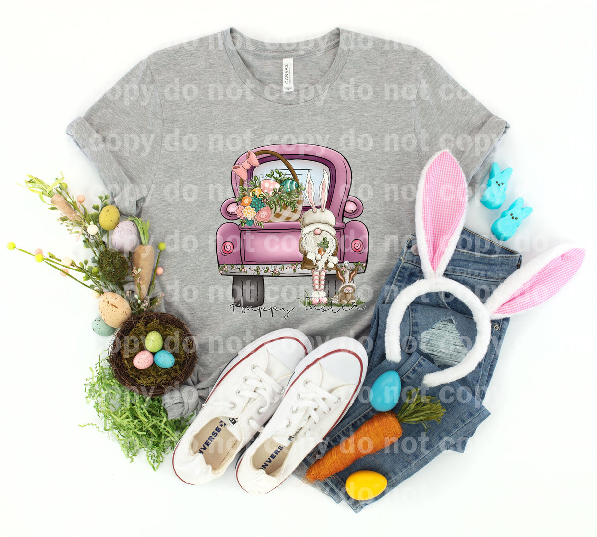 Happy Easter Gnome Truck Dream print transfer
