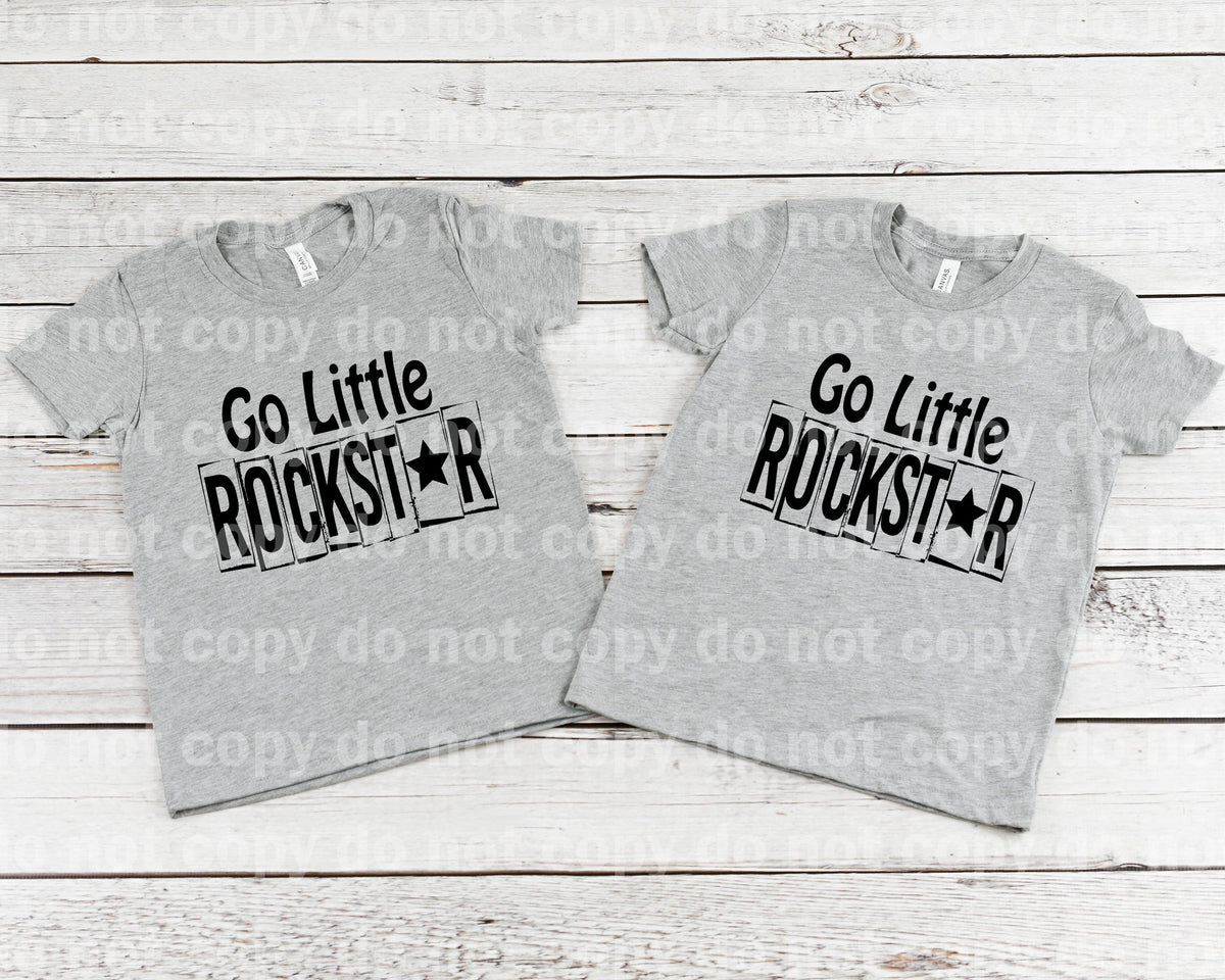 Go Little Rockstar Typography Black Dream print transfer