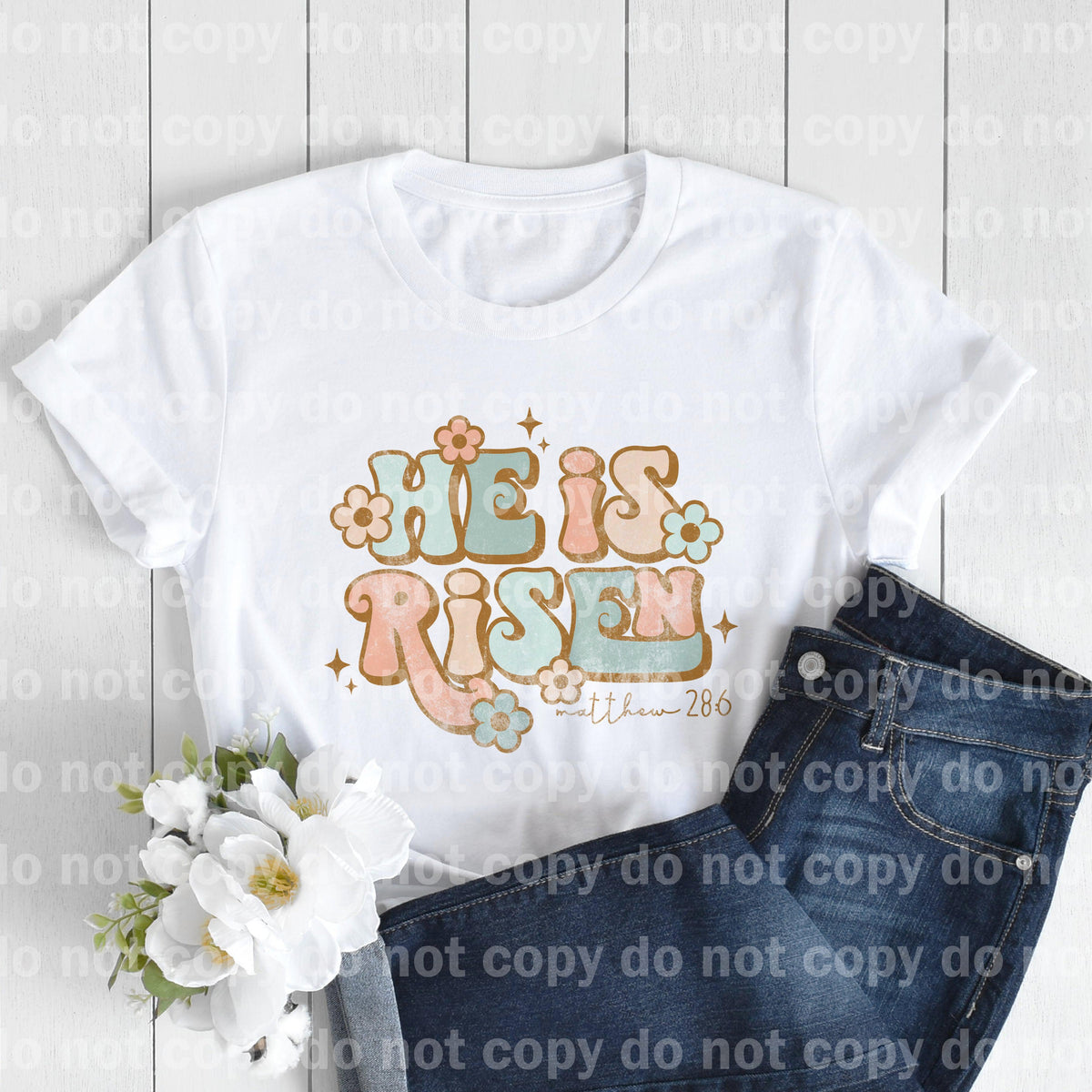He Is Risen Matthew 28:6 Typography Dream Print or Sublimation Print