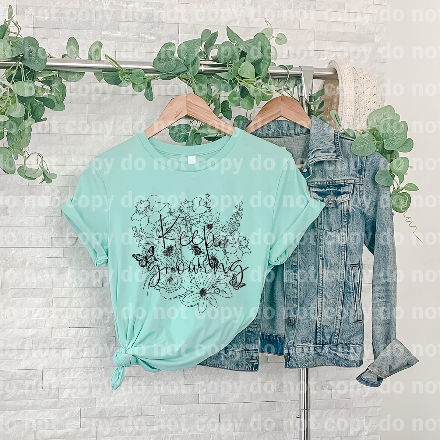 Keep Growing Floral Black Dream print transfer