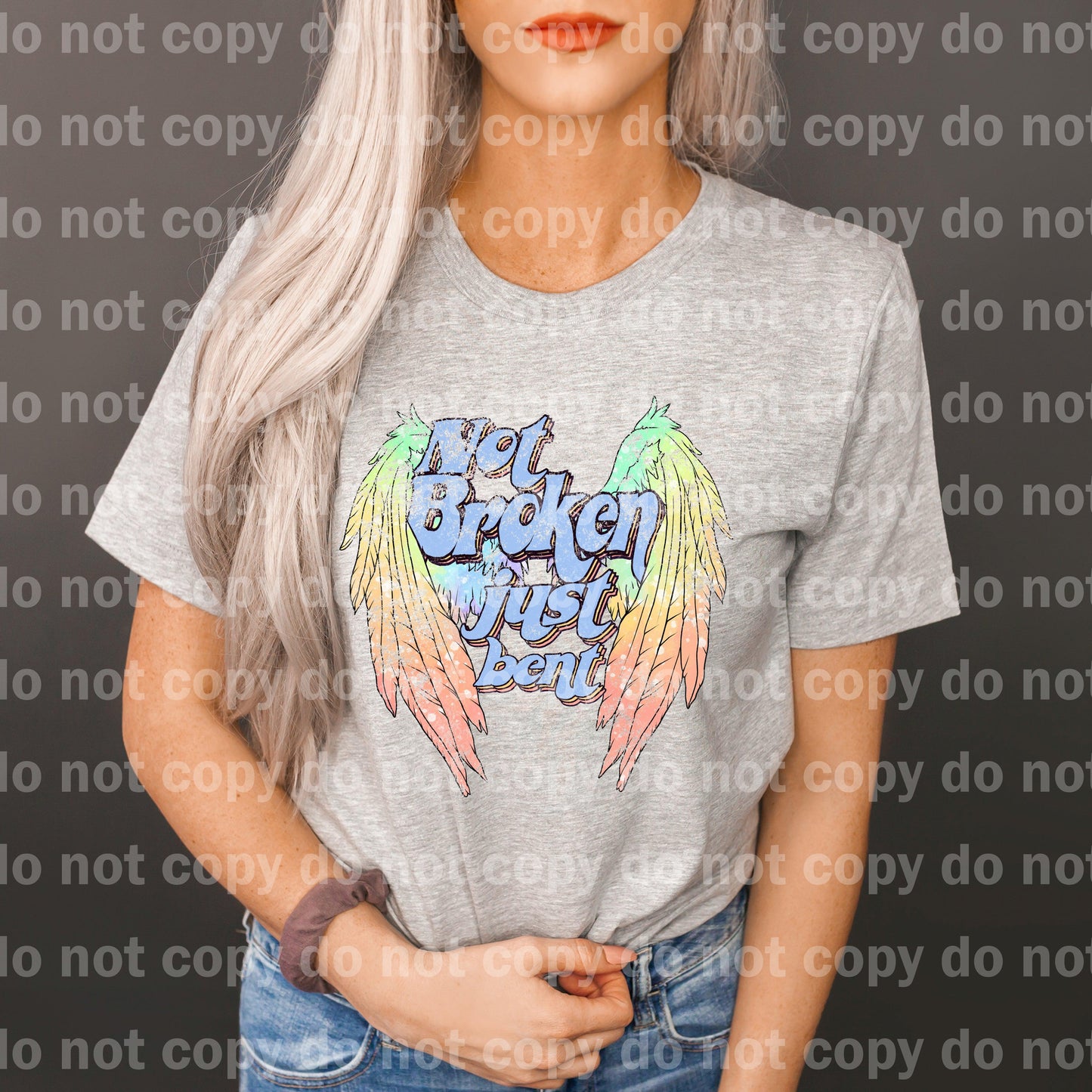 Not Broken Just Bent Wings Dream print transfer
