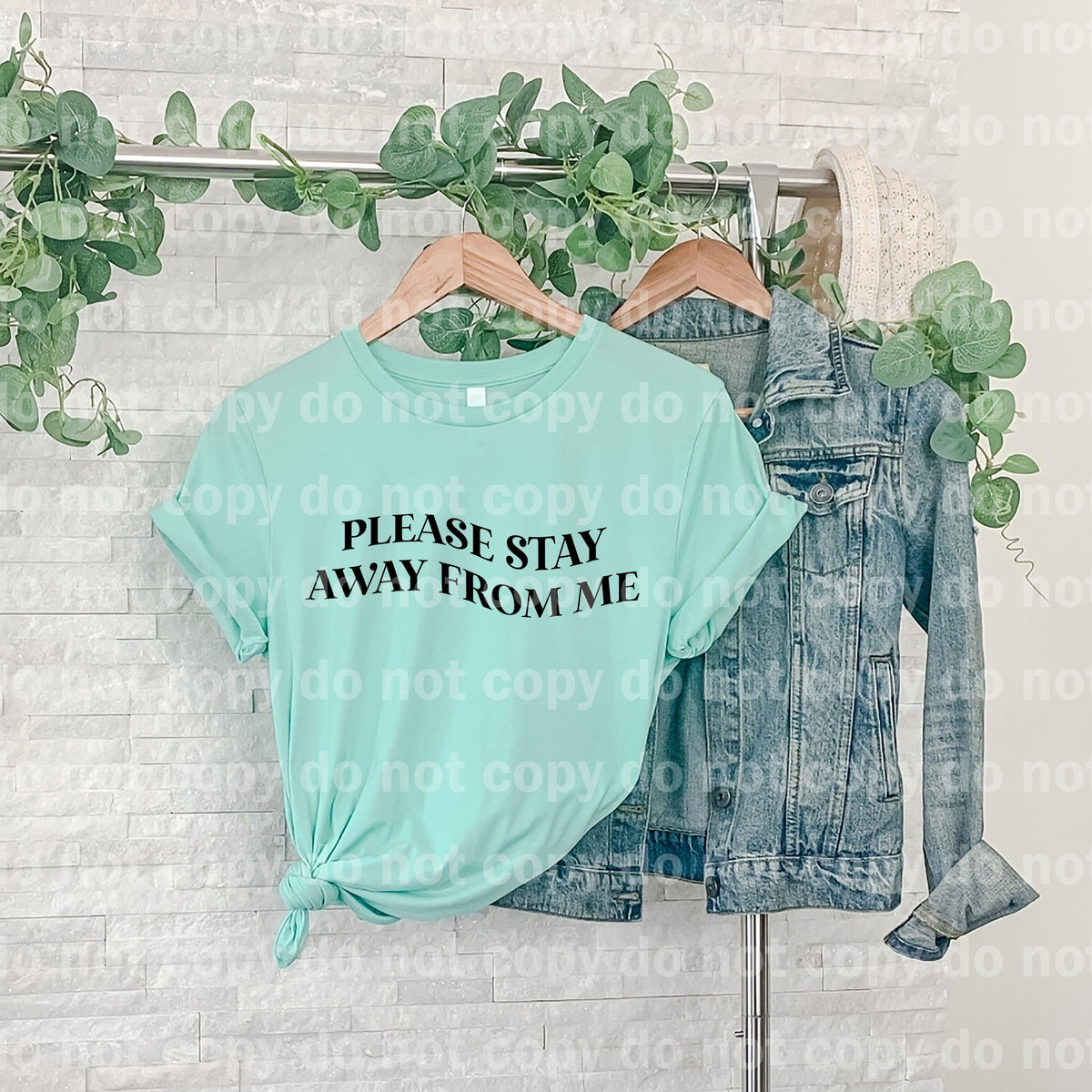 Stay Away Wavy Typography Dream print transfer