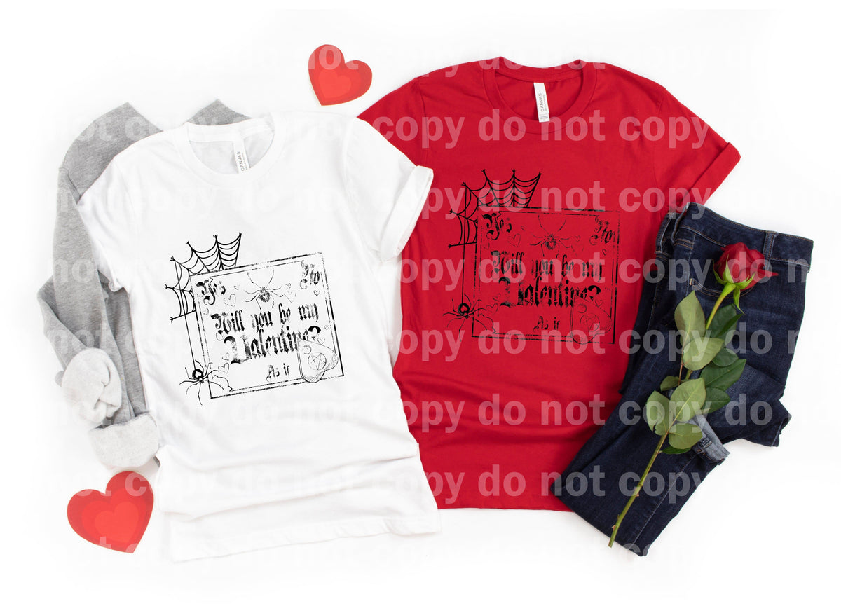 Will you be my Valentine Black Dream print transfer