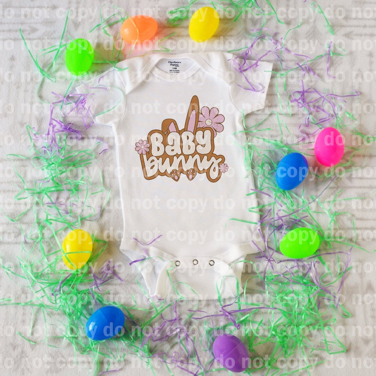 Conejito Bebé Con Flores Estampado Sueño o Estampado por Sublimación