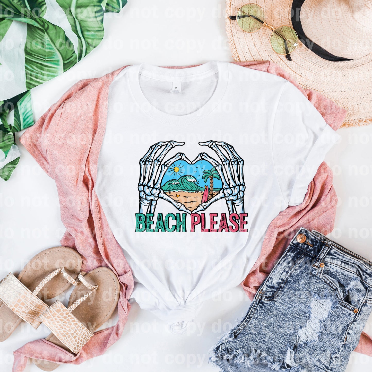 Beach Please Skellie Hands Dream Print or Sublimation Print
