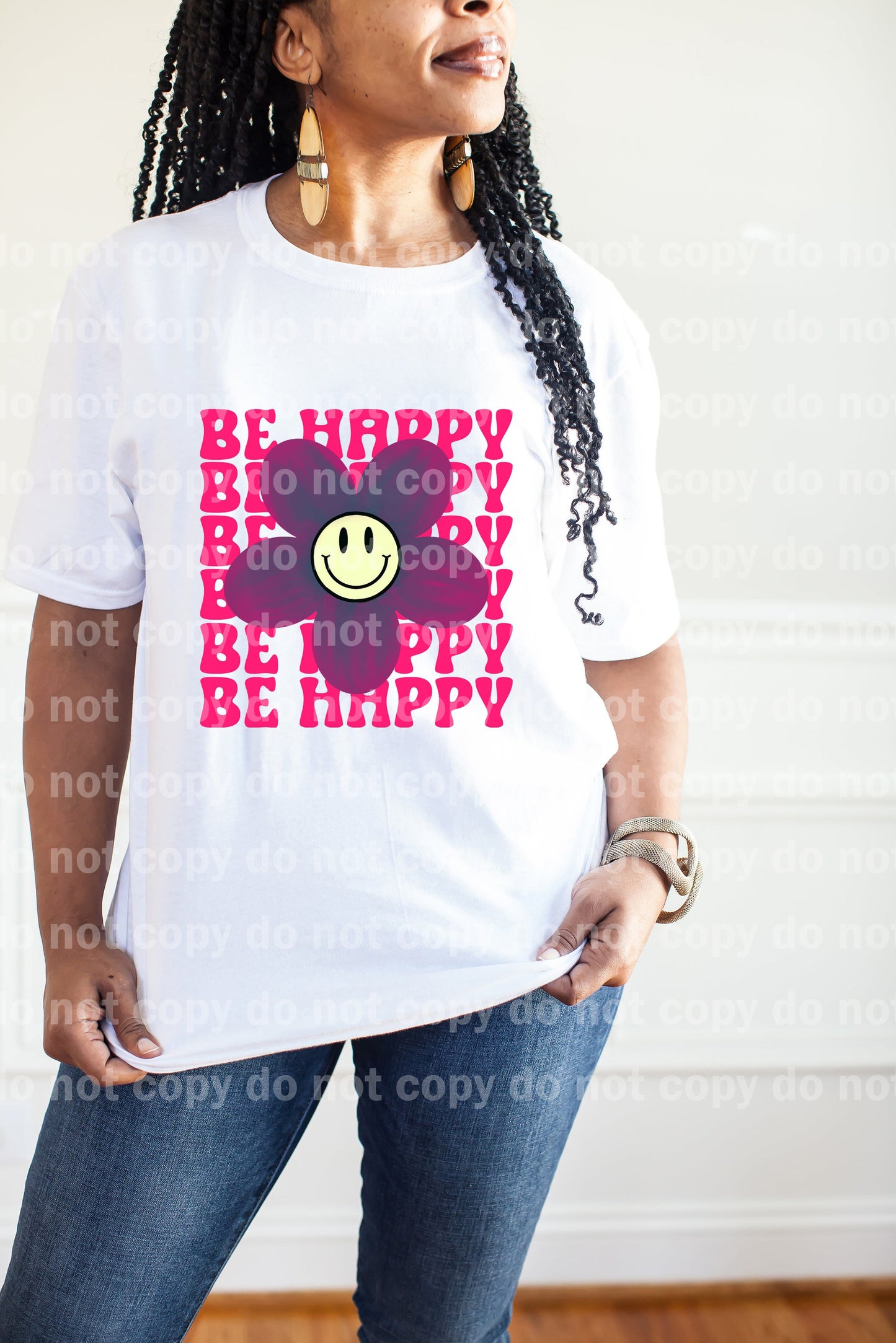 Be Happy Smiley Flower Dream Print or Sublimation Print