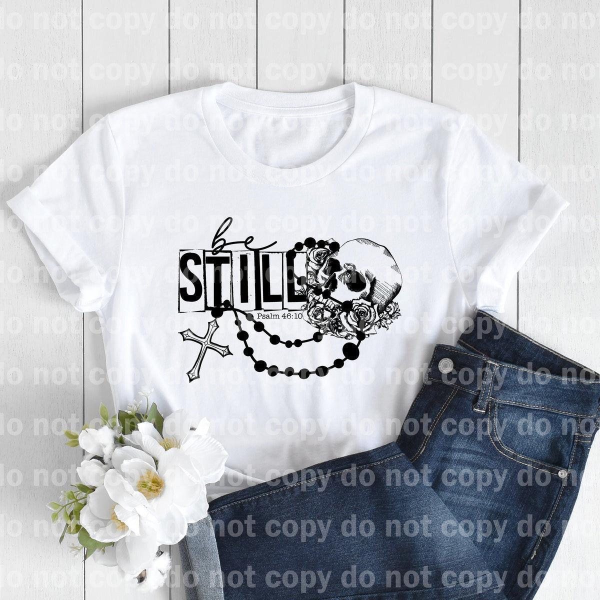 Be Still Psalm 46:10 Cross Skull Dream Print or Sublimation Print