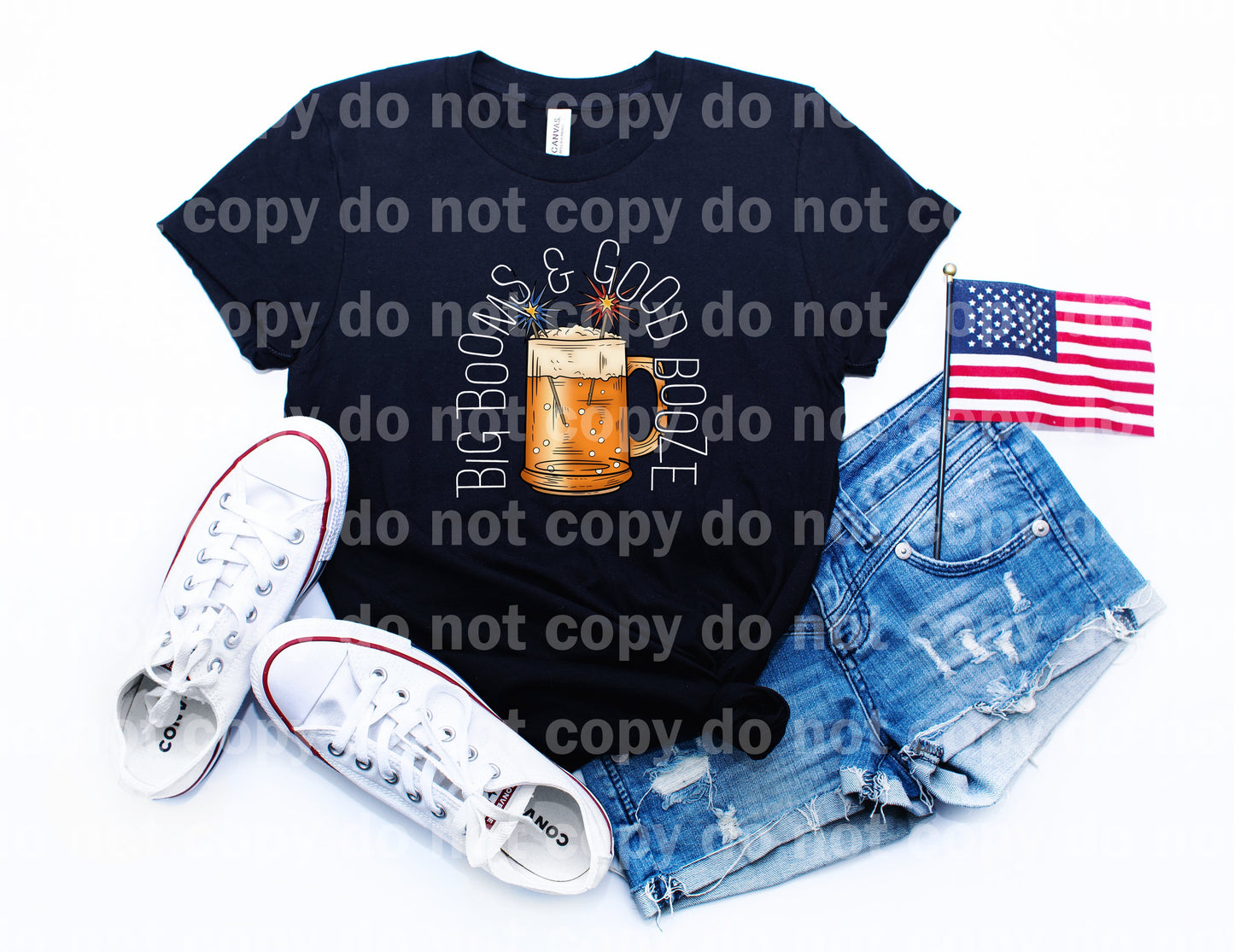 Big Booms And Good Booze Black/White Dream Print or Sublimation Print