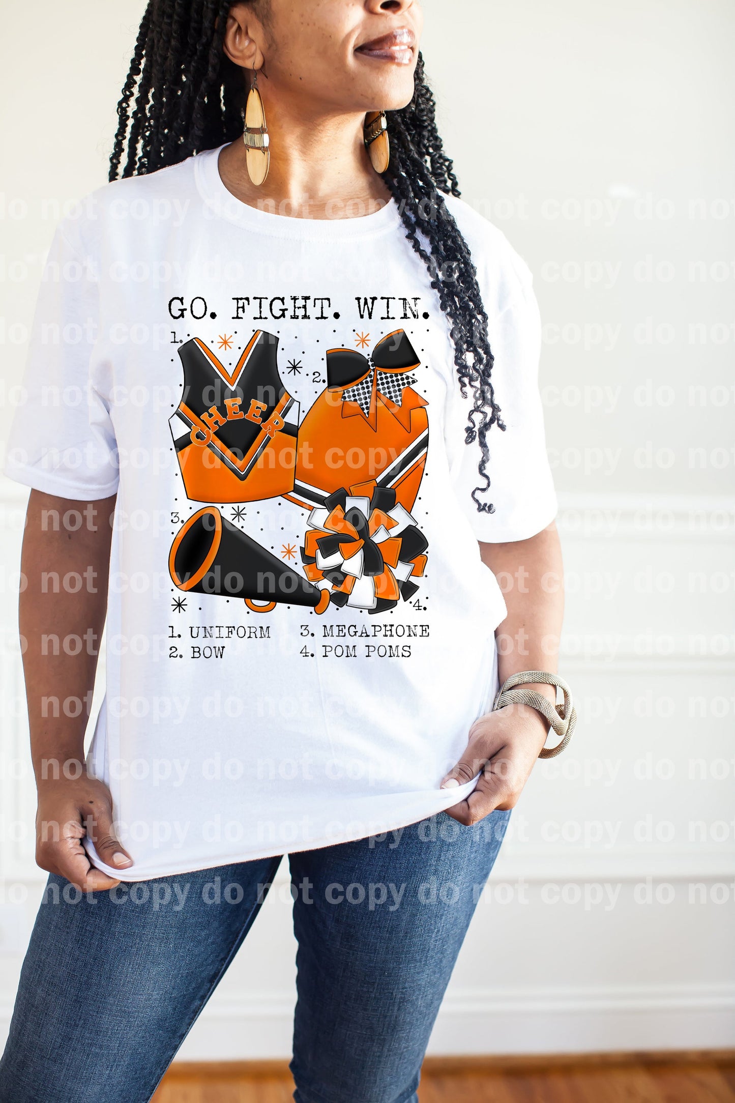 Go Fight Win Cheer Chart Black And Orange Dream Print or Sublimation Print
