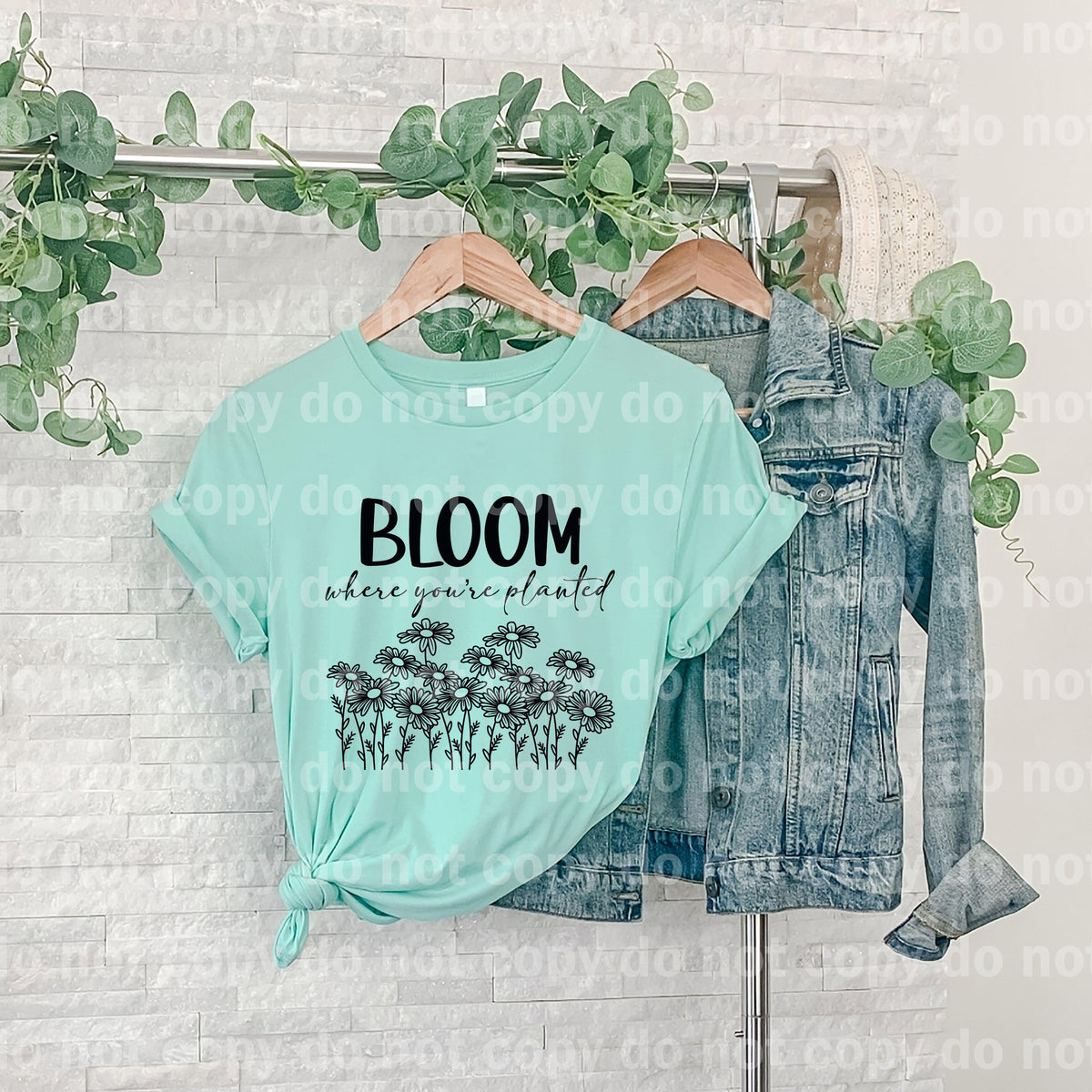 Bloom Where You Are Planted Black Dream print transfer