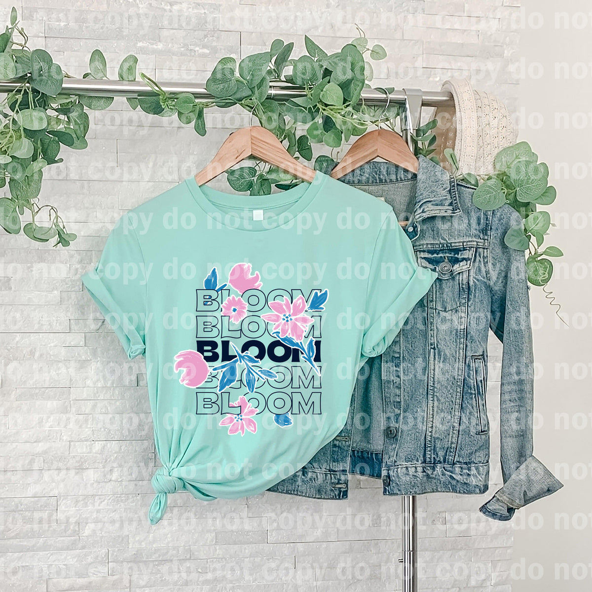 Bloom Word Stack Floral Dream print transfer