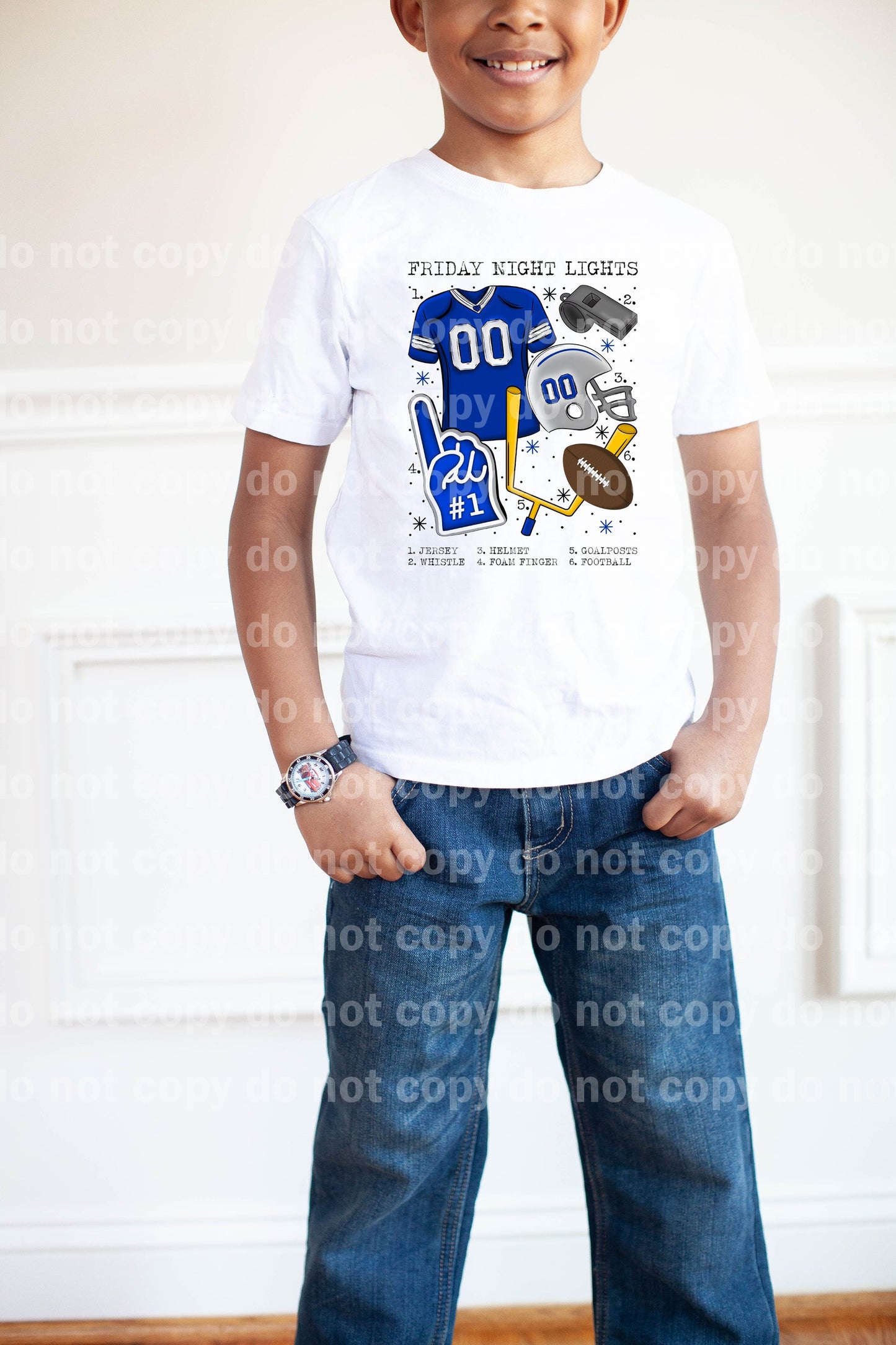 Friday Night Lights Football Chart Blue And White Dream Print or Sublimation Print
