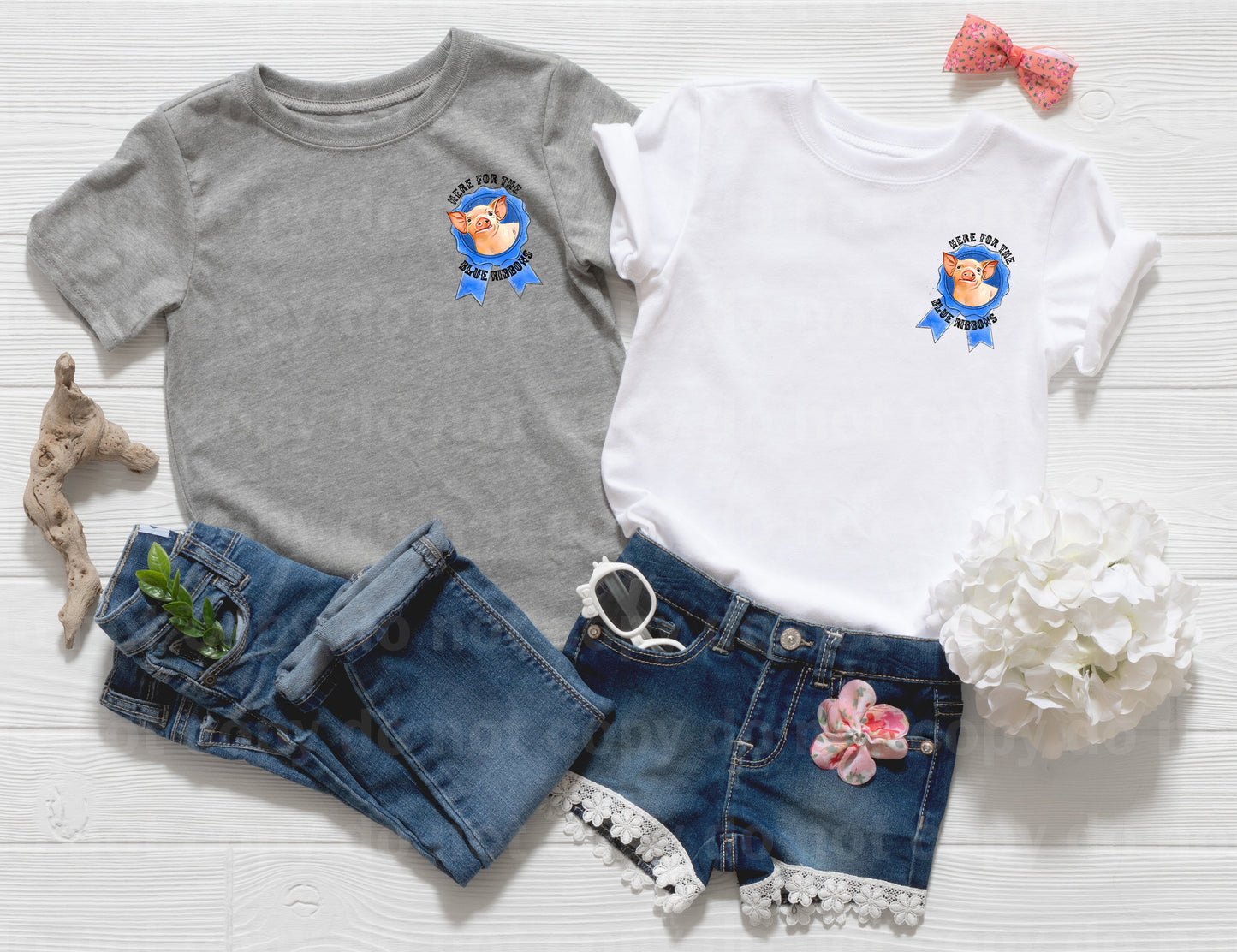 Blue Ribbon Pig Pocket Dream Print or Sublimation Print