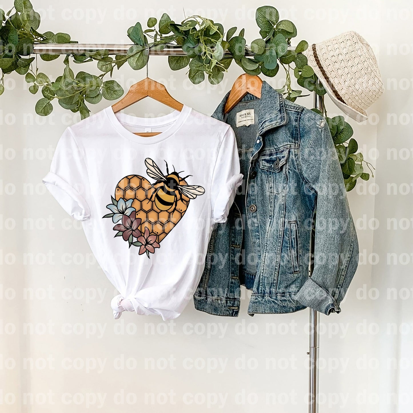 Impresión de sueño de corazón de abeja boho o impresión de sublimación
