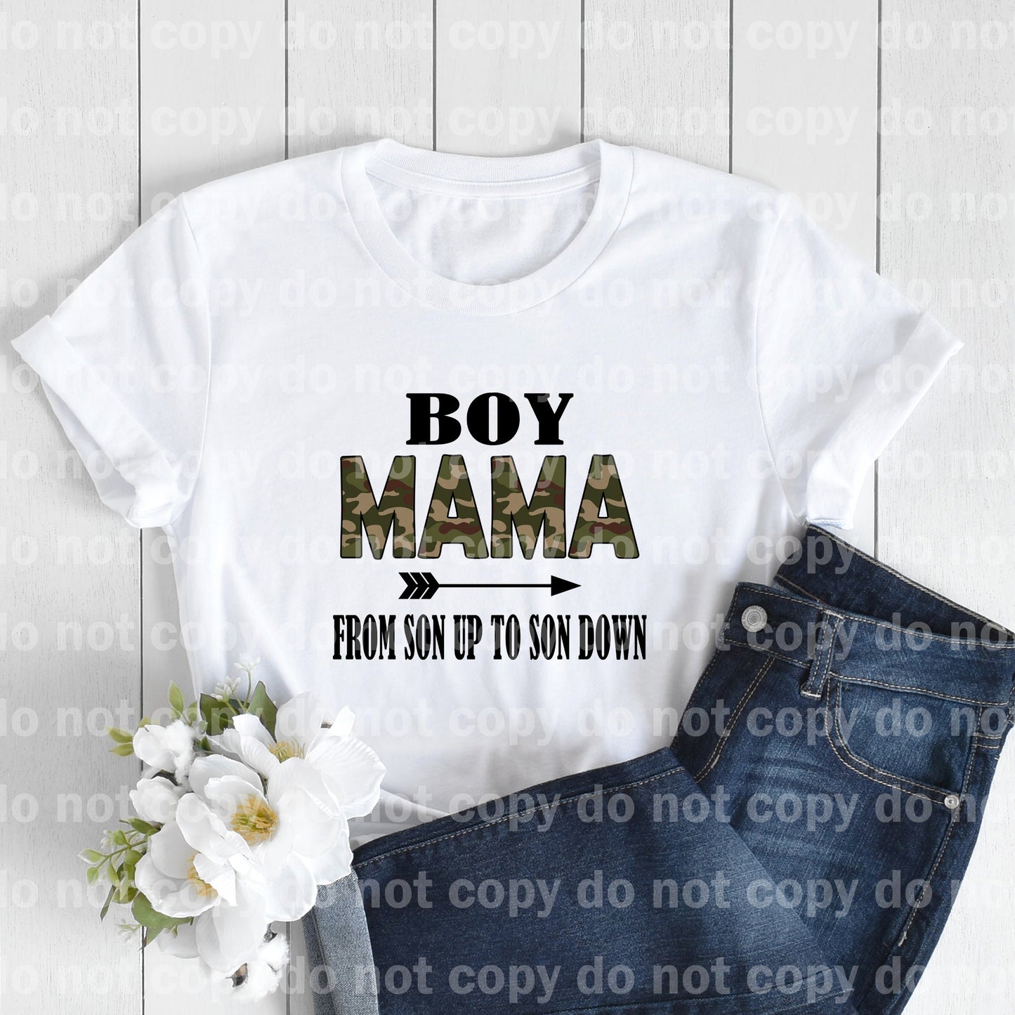 Boy Mama Army Camuflaje Flecha Sueño Impresión o Impresión por Sublimación