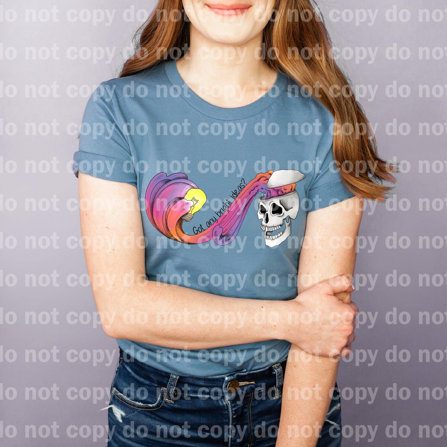 Got Any Bright Ideas Skull Dream print transfer