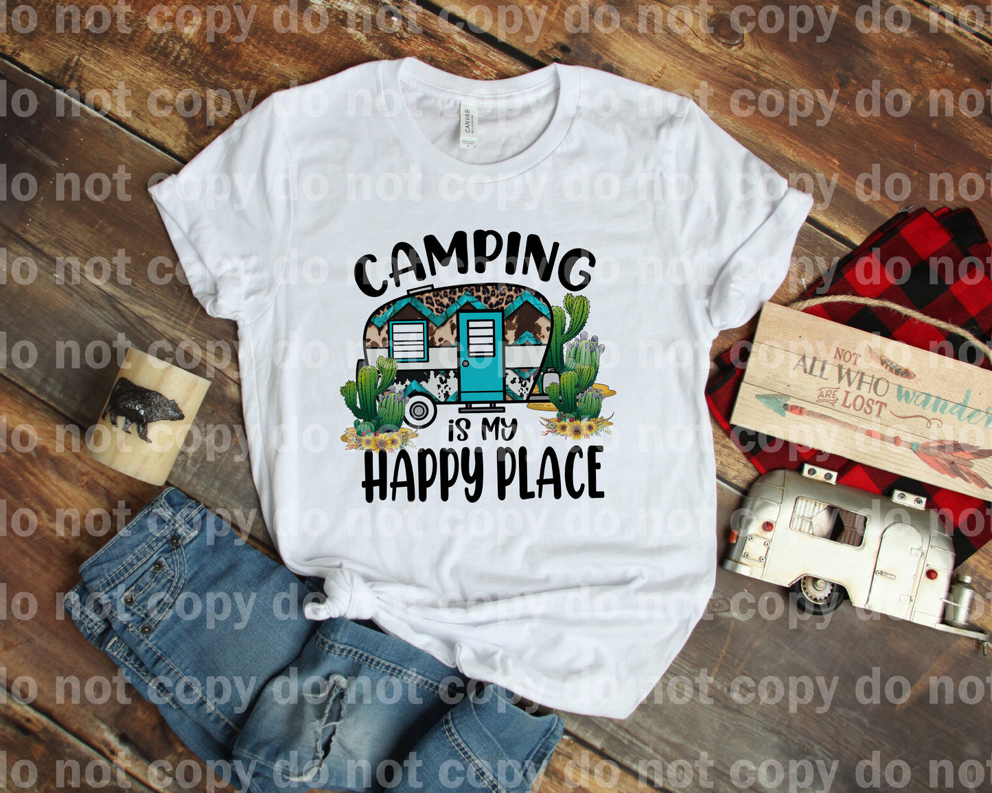 Camping es una impresión de ensueño o impresión de sublimación de Happy Place