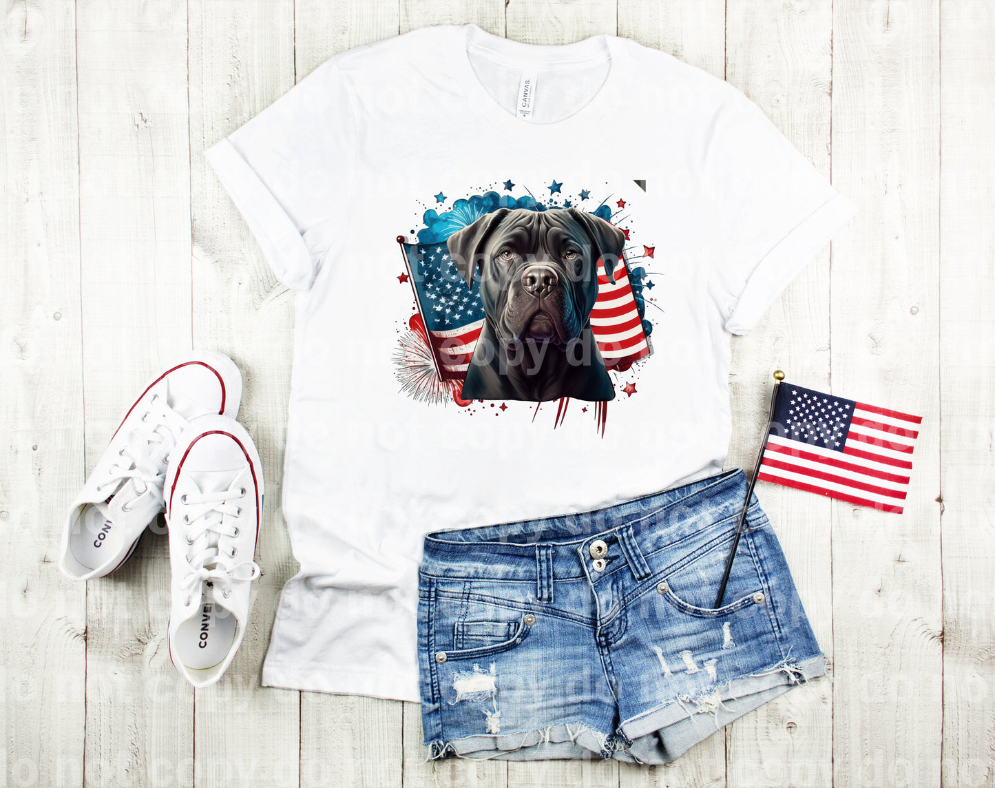 Cane Corso y bandera de EE. UU. Dream Print o impresión por sublimación