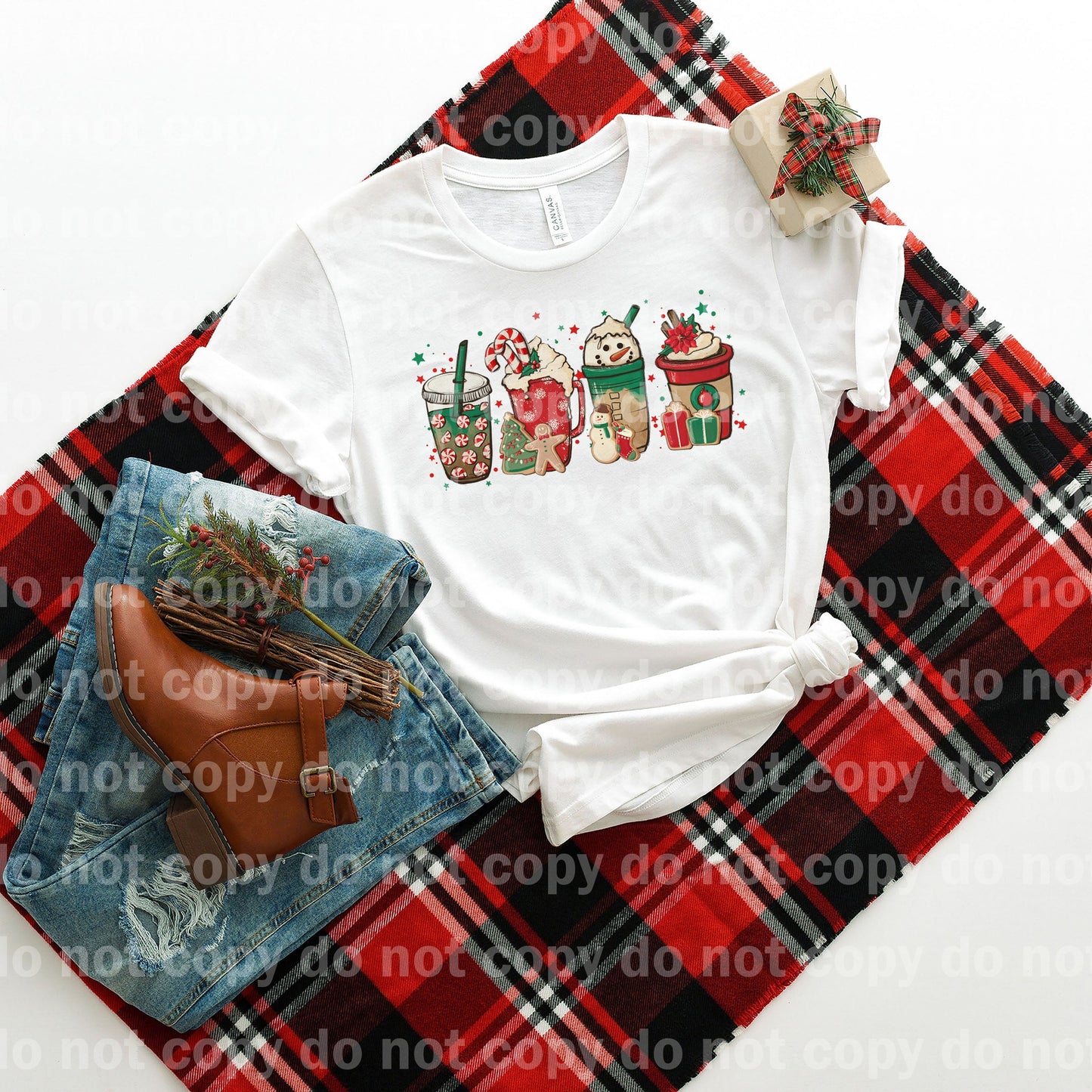 Navidad Café Muñeco de Nieve Estrellas Sueño Impresión o Impresión por Sublimación