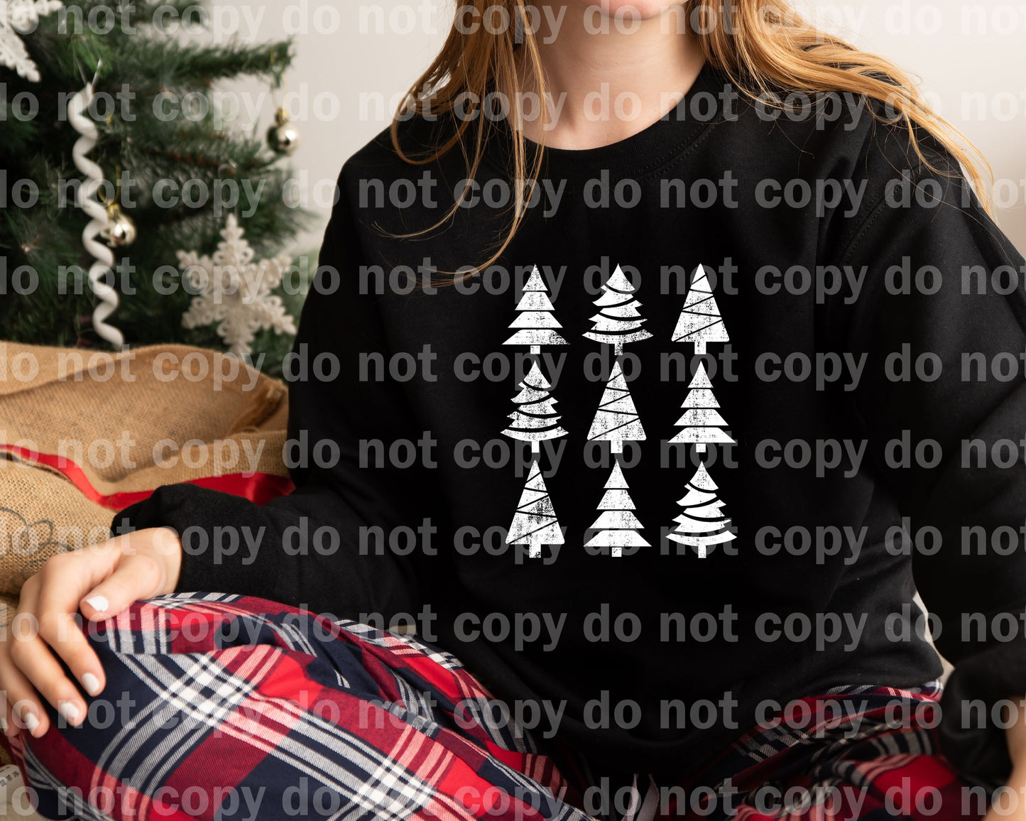 Christmas Trees Black/White Dream Print or Sublimation Print