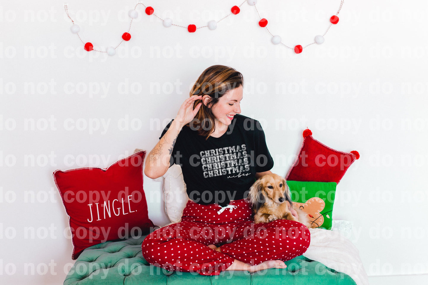 Christmas Vibes Typography Black/White Dream Print or Sublimation Print
