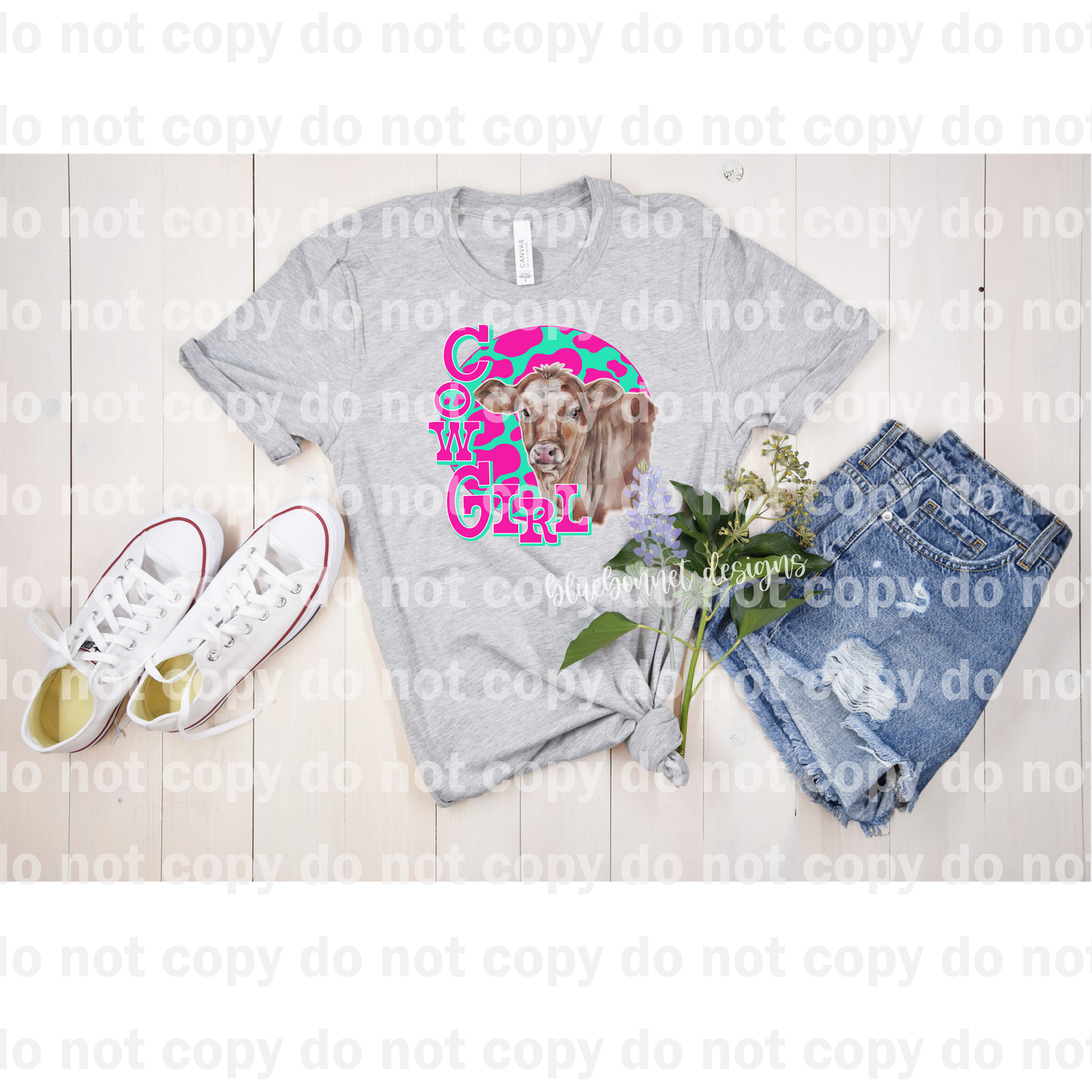 Cowgirl Bright Teal Pink Dream Print or Sublimation Print