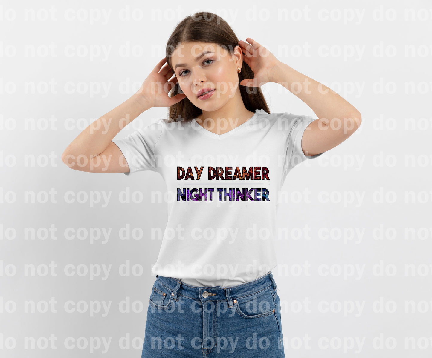 Day Dreamer Night Thinker White Line Dream Print o Impresión por sublimación