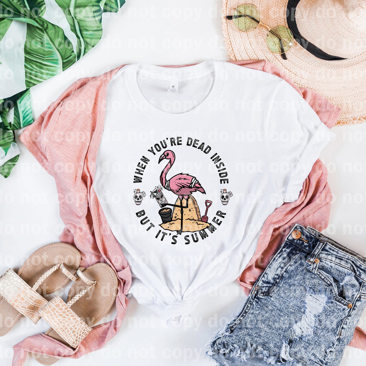 When You're Dead Inside But It's Summer Flamingo Dream Print or Sublimation Print