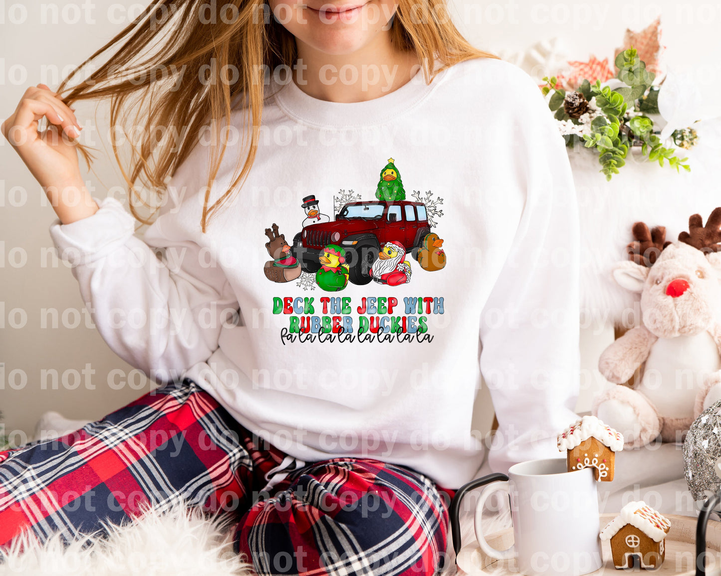 Deck The Jeep With Rubber Duckies Maroon Dream Print or Sublimation Print