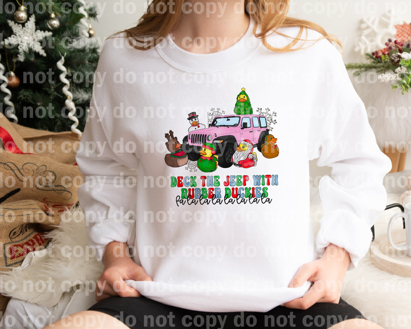 Deck The Jeep With Rubber Duckies Pink Dream Print or Sublimation Print