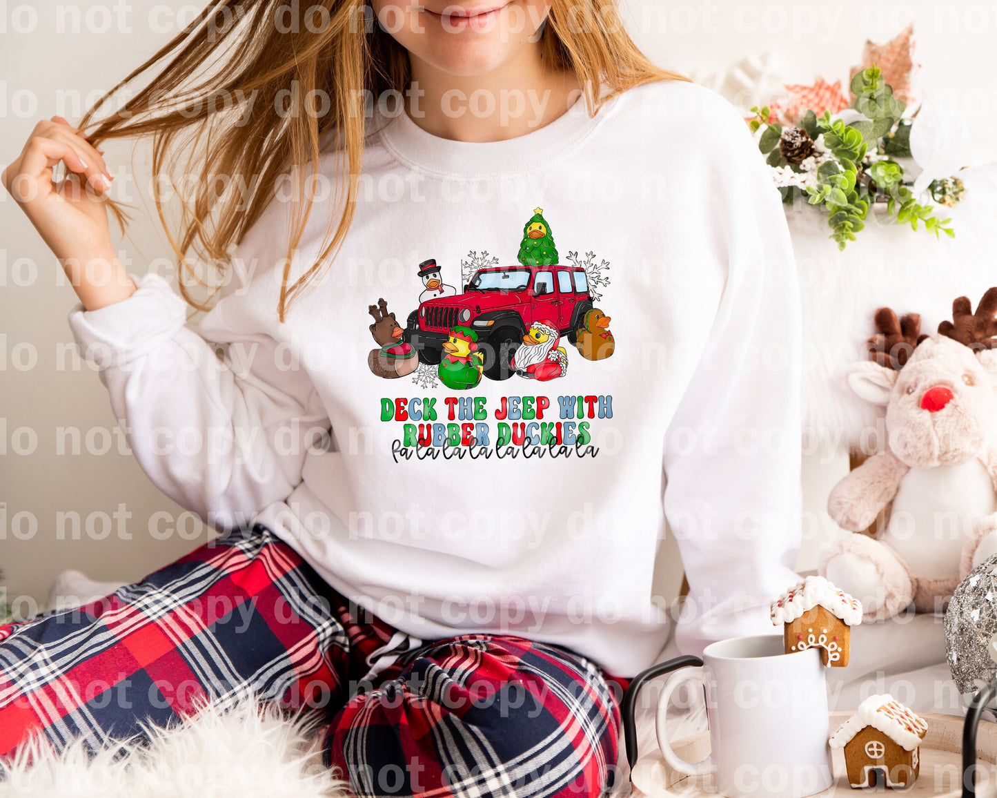 Deck The Jeep With Rubber Duckies Red Dream Print or Sublimation Print