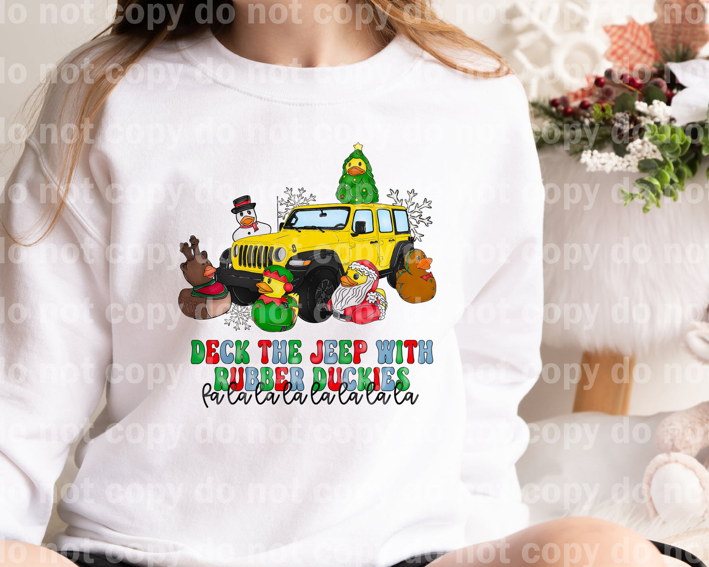 Deck The Jeep With Rubber Duckies Yellow Dream Print or Sublimation Print