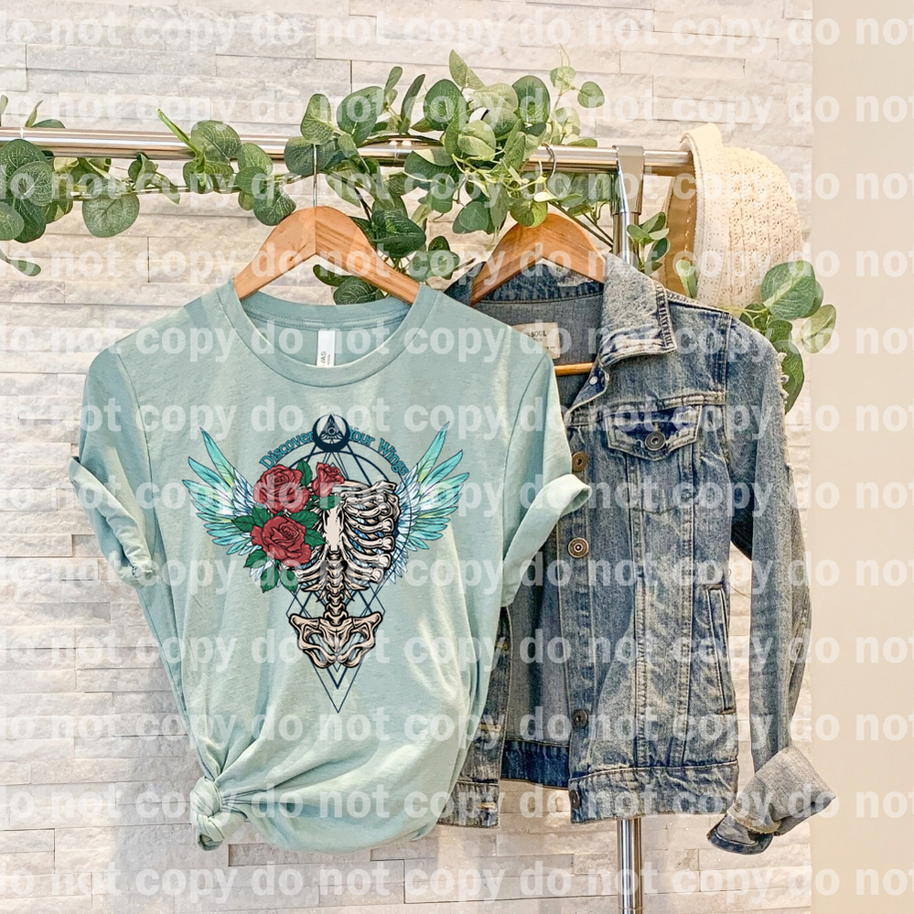 Discover Your Wings Rose Skeleton Dream print transfer