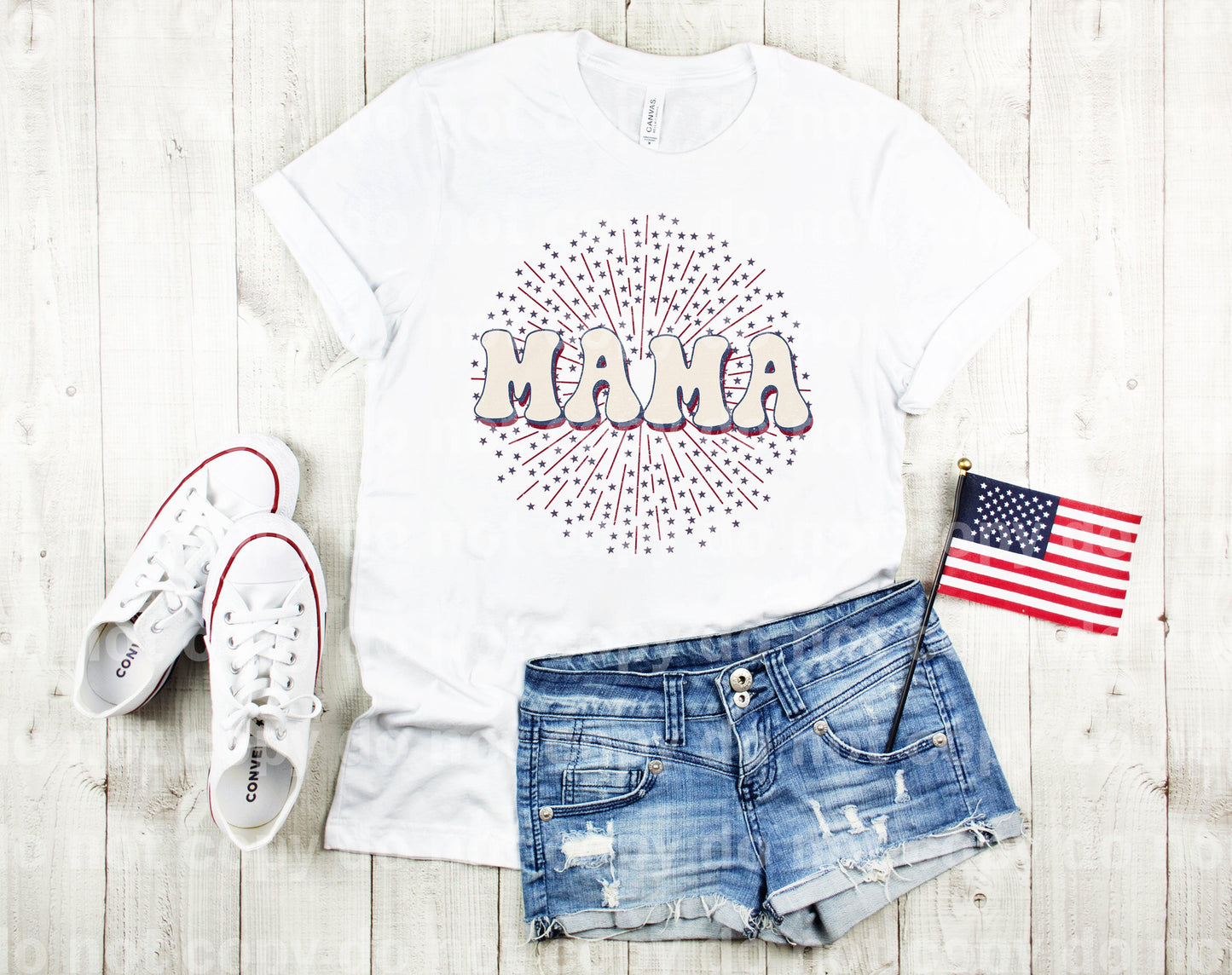 Distressed 4th Of July Mama / Mini Dream Print or Sublimation Print