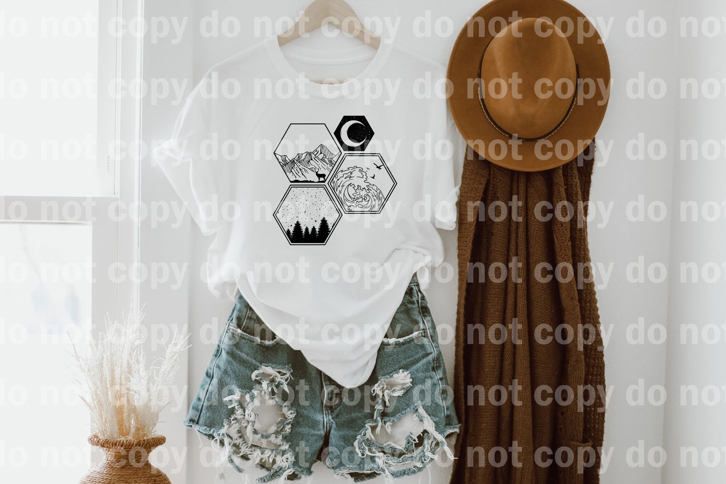 Hexagon Elements Nature Dream Print or Sublimation Print