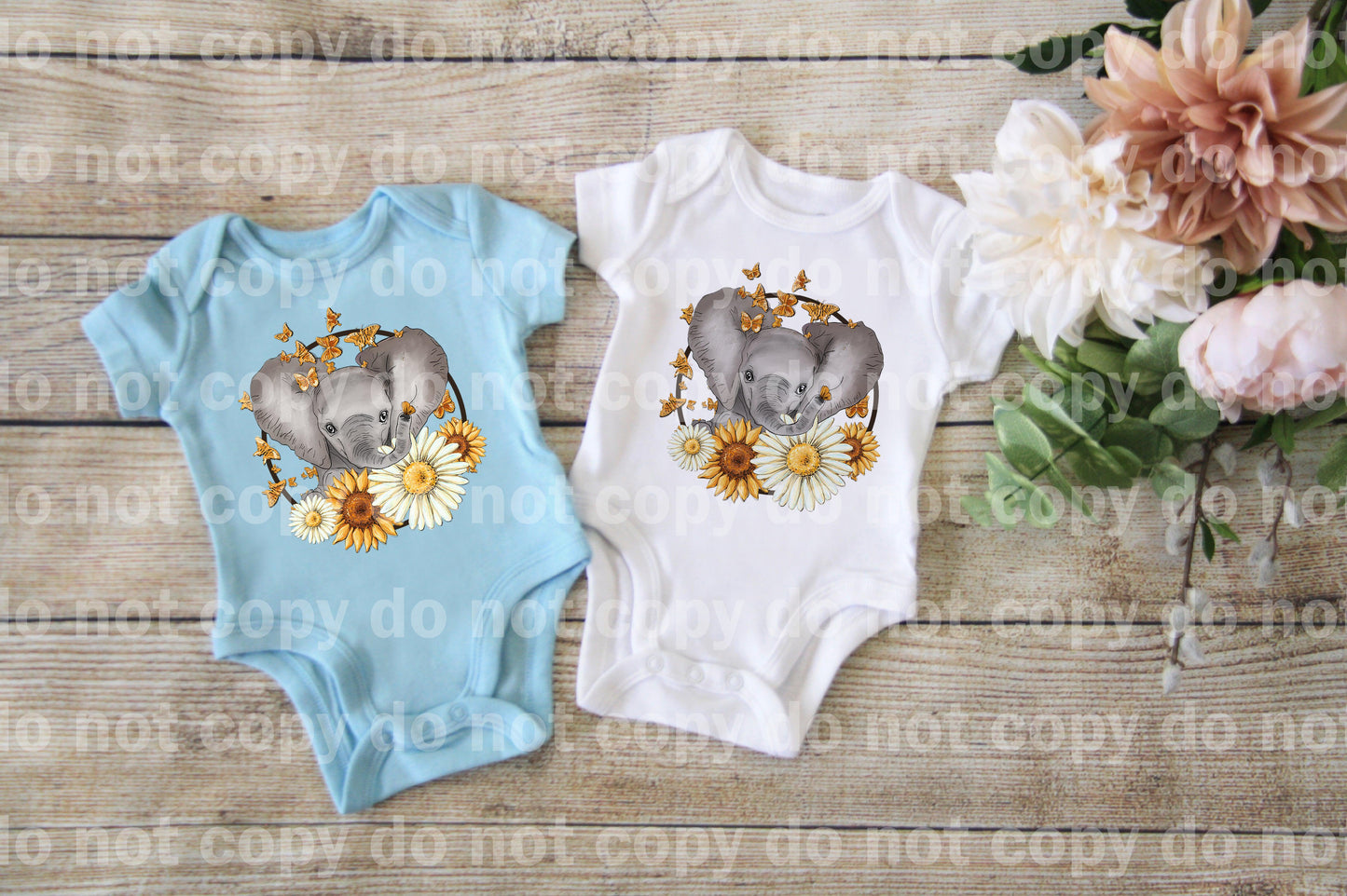 Elephant Sunflower Butterflies Dream Print or Sublimation Print