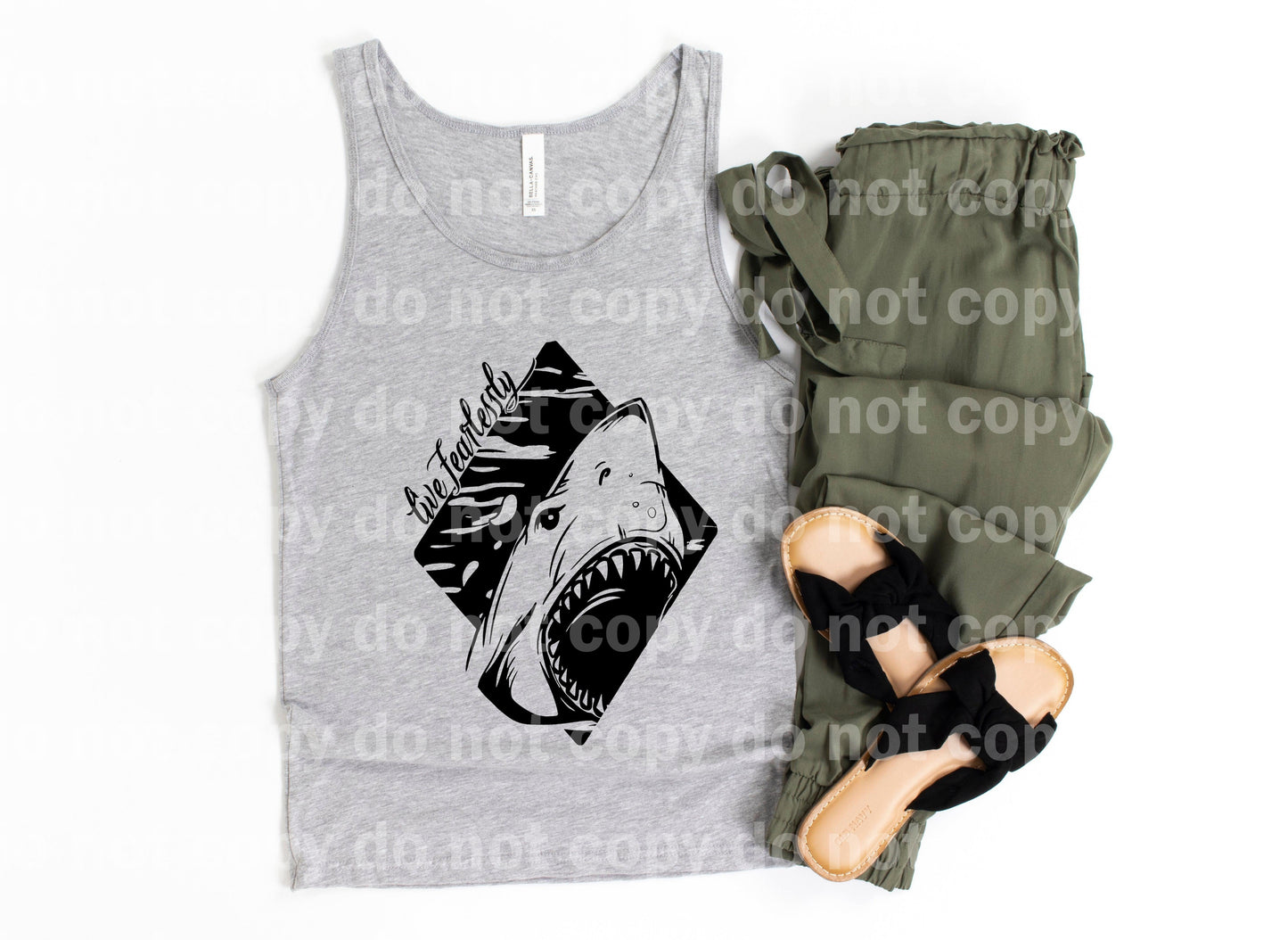 Live Fearlessly Shark Full Color/One Color Dream Print or Sublimation Print