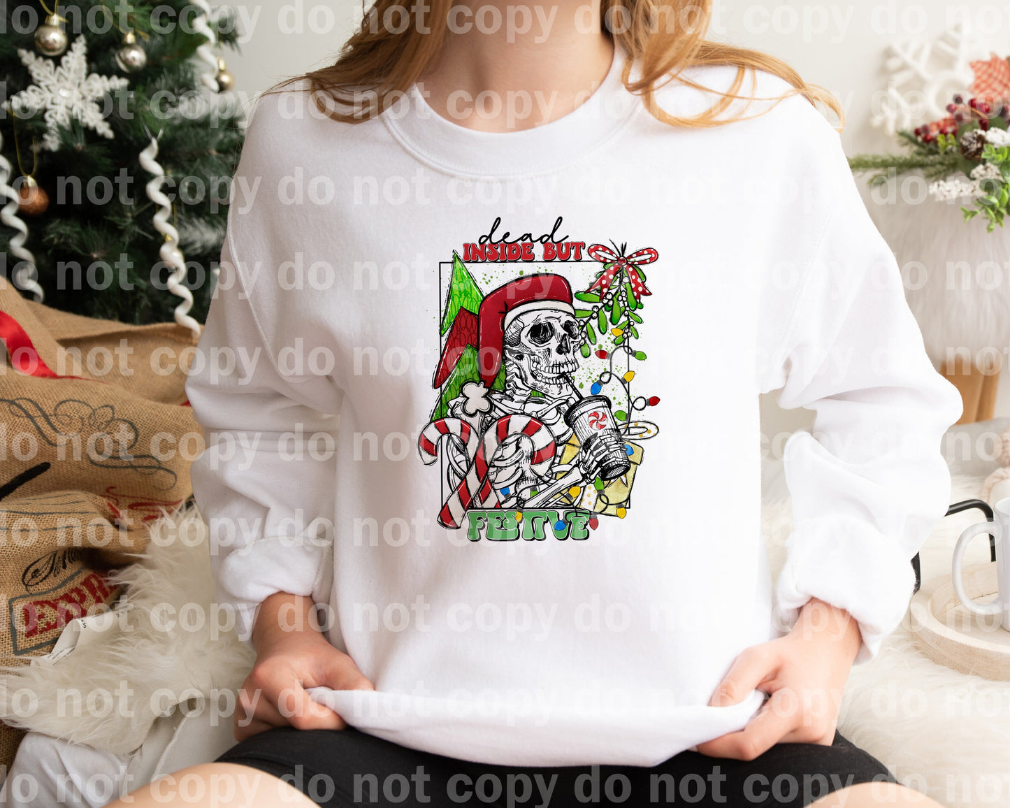 Dead Inside But Festive Skellie Dream Print or Sublimation Print