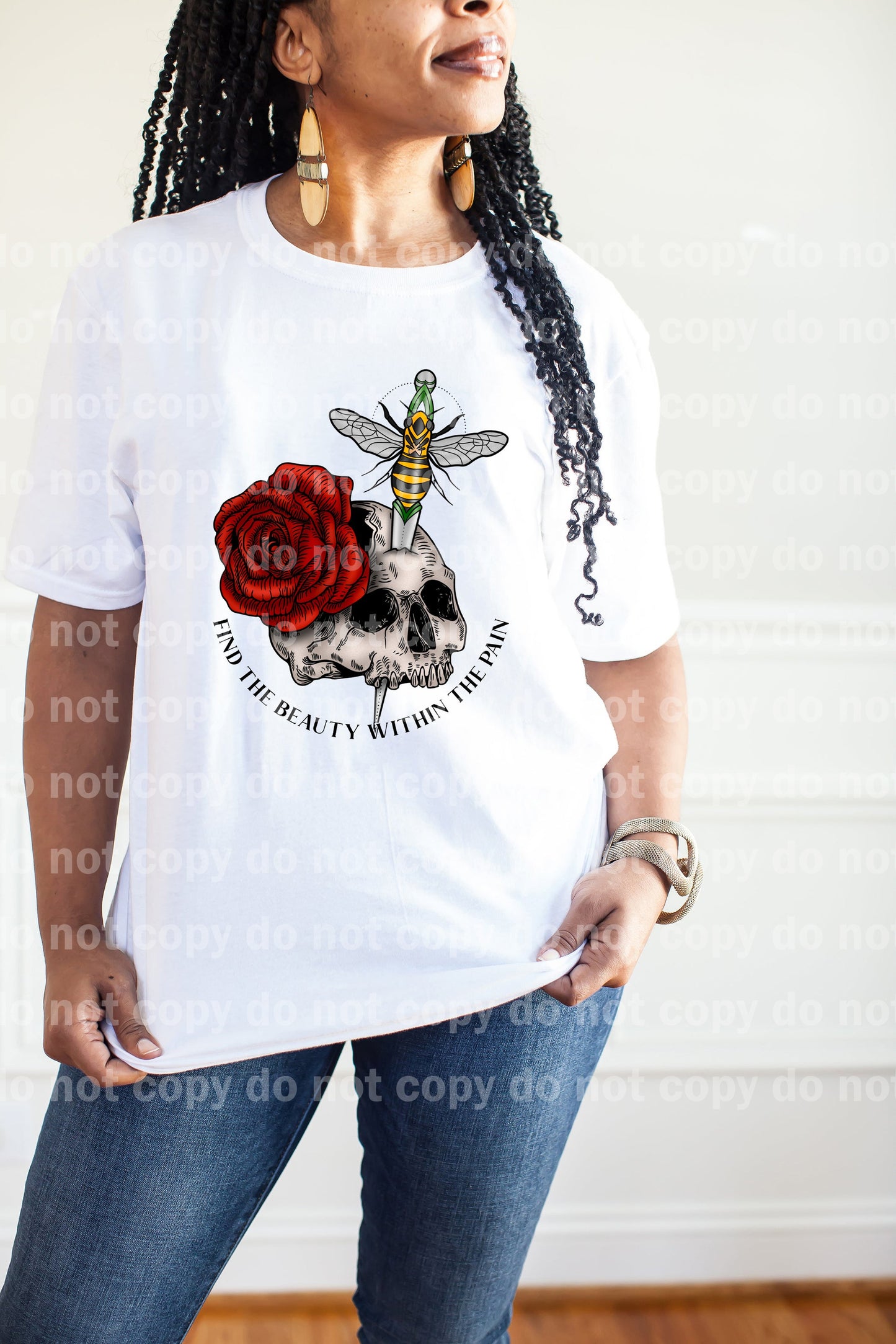Find The Beauty Within The Pain Rose Skull Dream Print or Sublimation Print