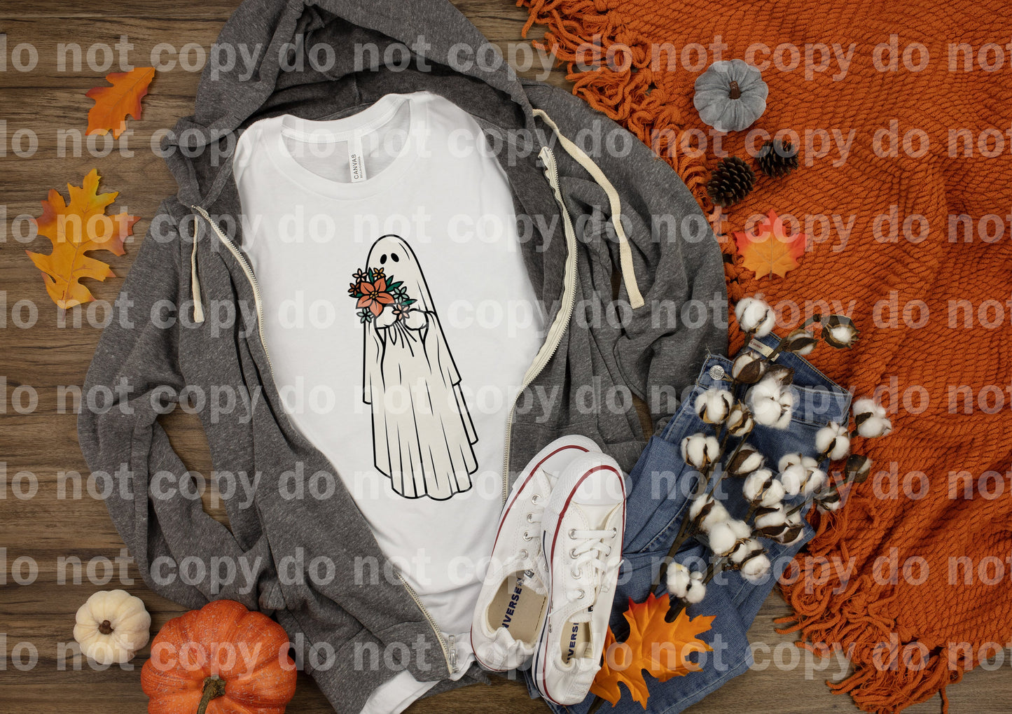 Ghost with Fall Flowers Dream Print or Sublimation Print